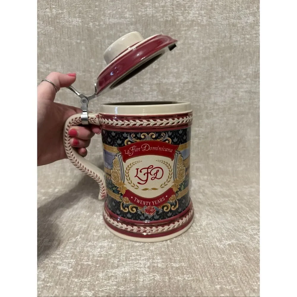 Vtg La Flor Dominicana LFD 1994 20th Anniversary Lidded Beer Stein Multicolor OS